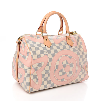 Louis Vuitton Damier Azur Tahitienne Speedy Bandouliere 30 Rose Ballerine 2 of 9