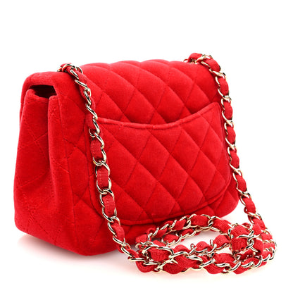 Chanel Velvet Quilted Mini Square Flap Red 3 of 10