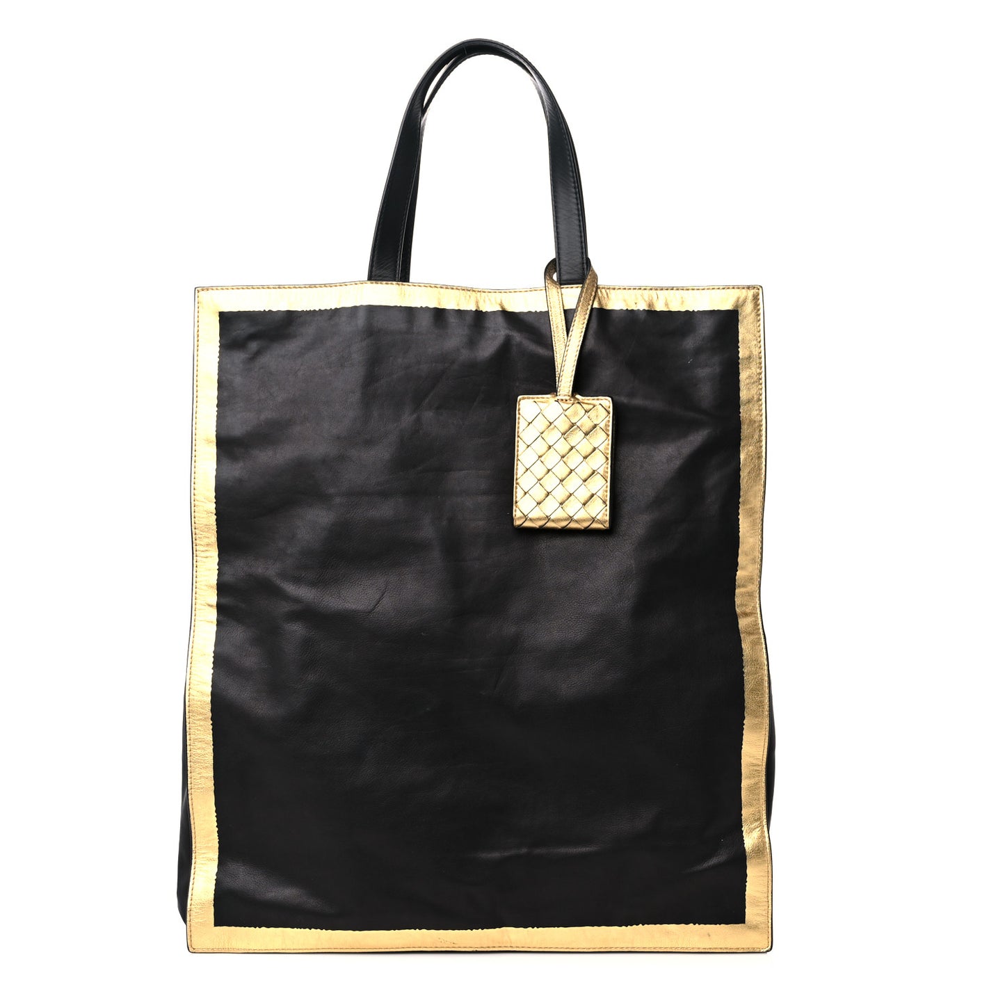 Nappa Metallic Tote Black Gold