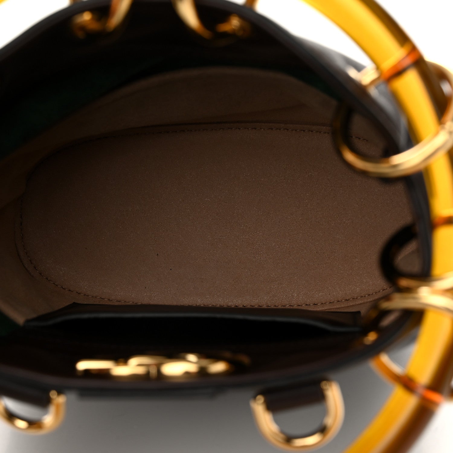 Gucci Suede Calfskin Web G Logo Bucket Bag Dark Brown 5 of 11