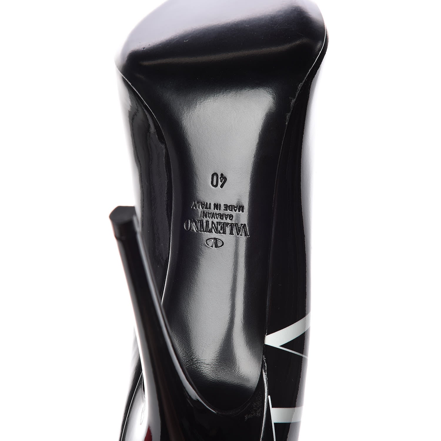 Valentino Garavani Patent VLTN 105mm Pumps 40 Black White 6 of 10