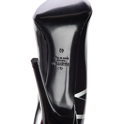 Valentino Garavani Patent VLTN 105mm Pumps 40 Black White 6 of 10