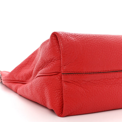 Fendi Vitello Small Clasp Top Hobo Bag Red 9 of 11