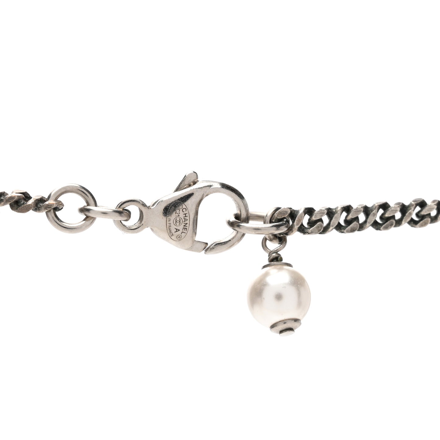 Crystal CC Pendant Necklace Silver