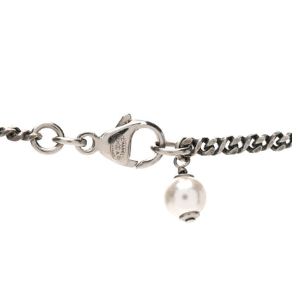 Chanel Crystal CC Pendant Necklace Silver 4 of 4