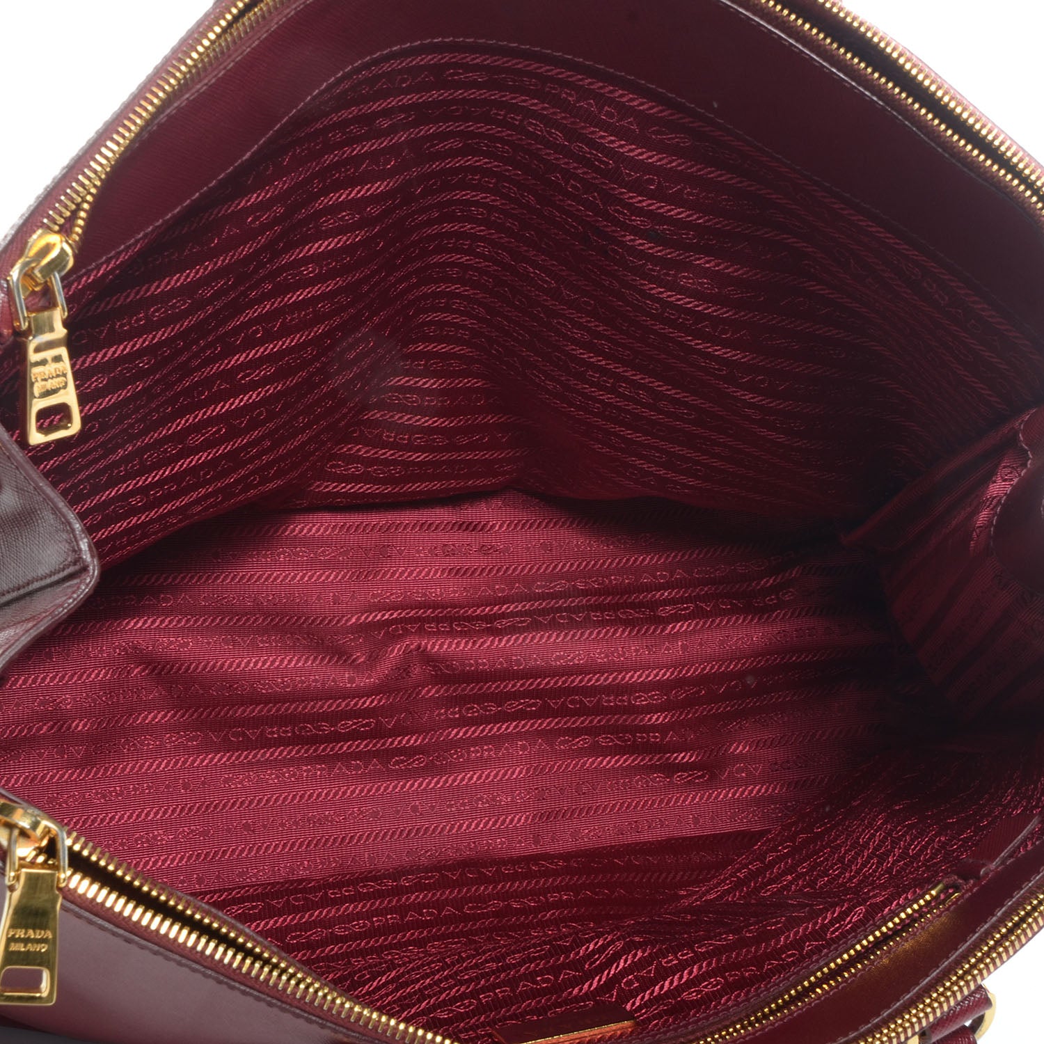 Prada Saffiano Lux Large Double Zip Tote Barolo 6 of 10
