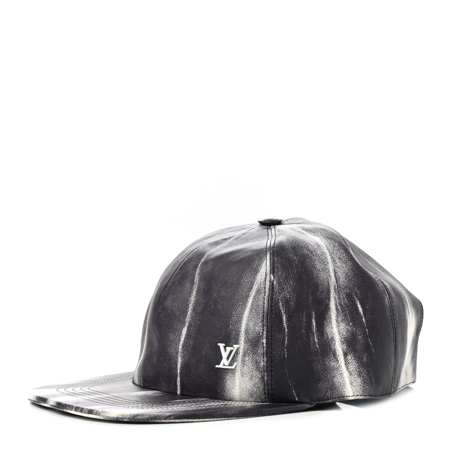 Louis Vuitton Lambskin LV Tie Dye Cap 60 Black White 1 of 8