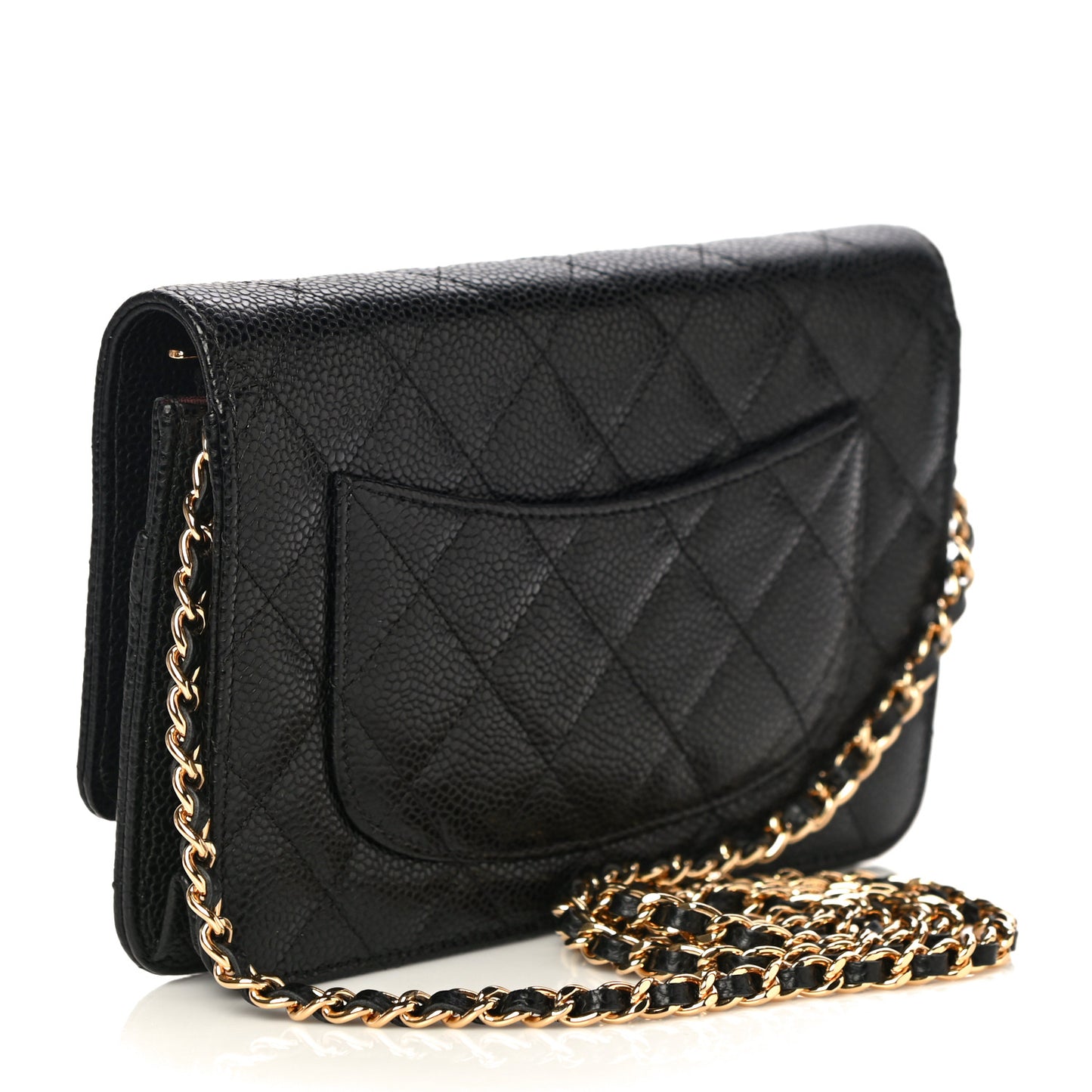 Caviar Quilted Wallet On Chain WOC Black