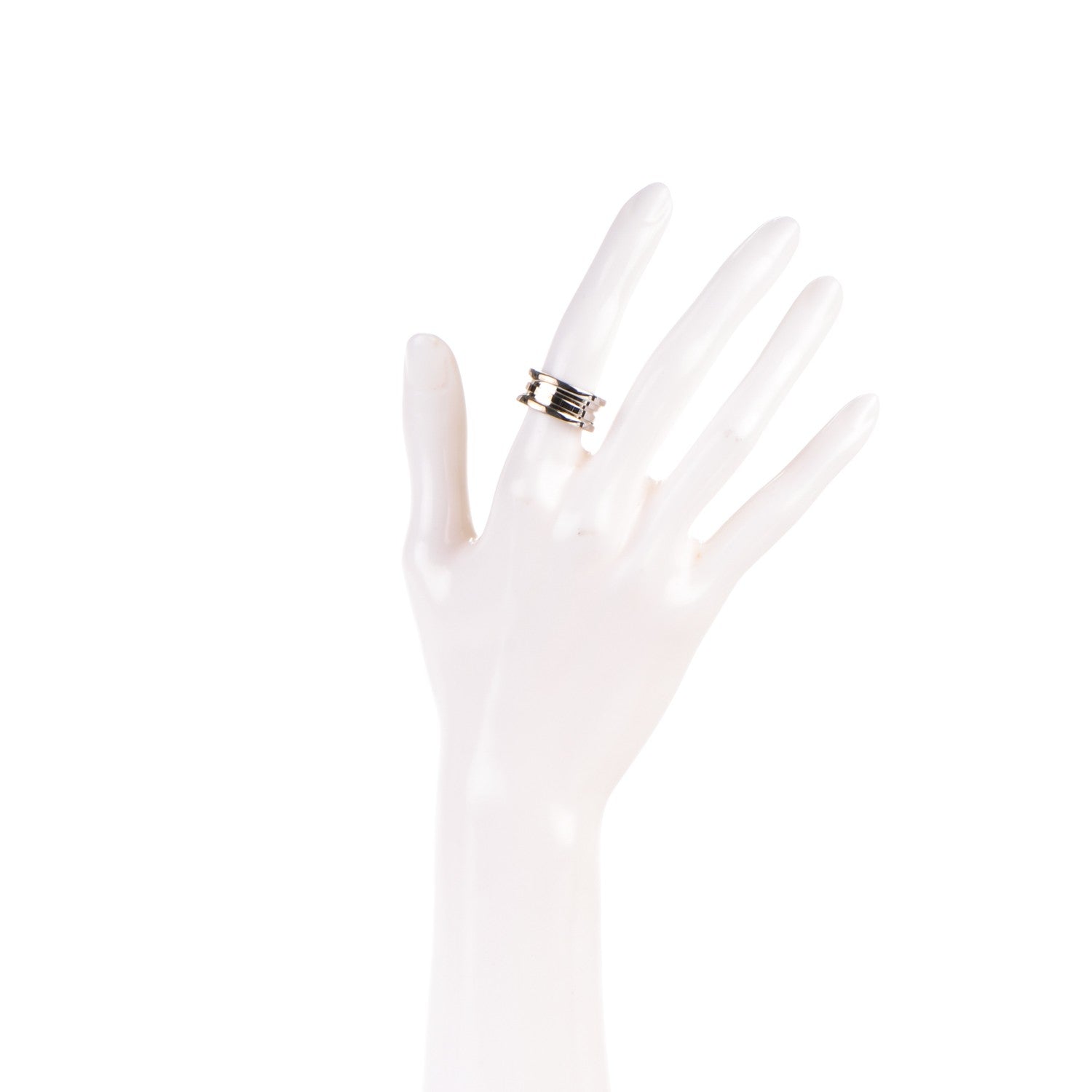 Bulgari 18K White Gold B.Zero1 3 Band Ring 50 5.25 2 of 6