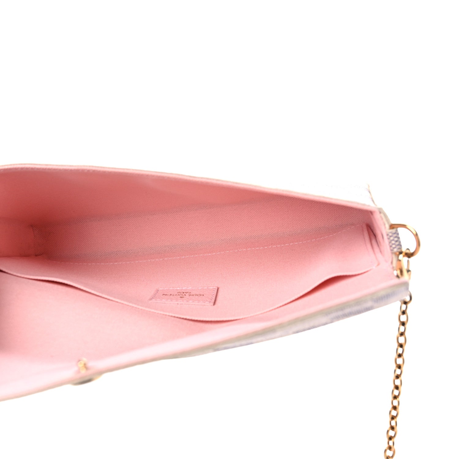 Louis Vuitton Damier Azur Pochette Felicie Chain Wallet Rose Ballerine 6 of 10
