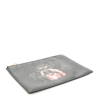Givenchy Texutured Coated Canvas Rottweiler Print Medium Cosmetic Pouch Black 4 of 6