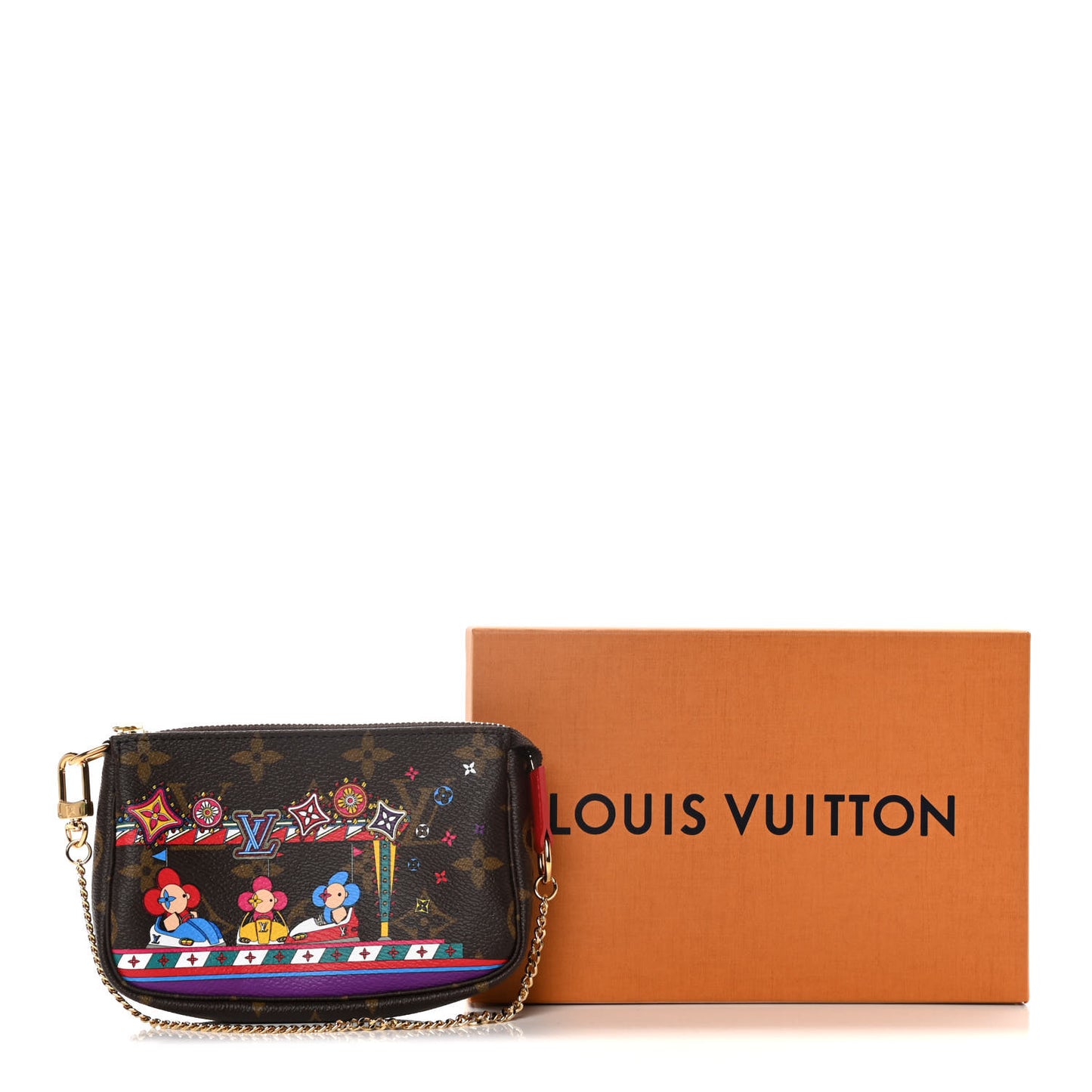 Monogram 2020 Christmas Animation Bumper Cars Mini Pochette Accessories Coquelicot