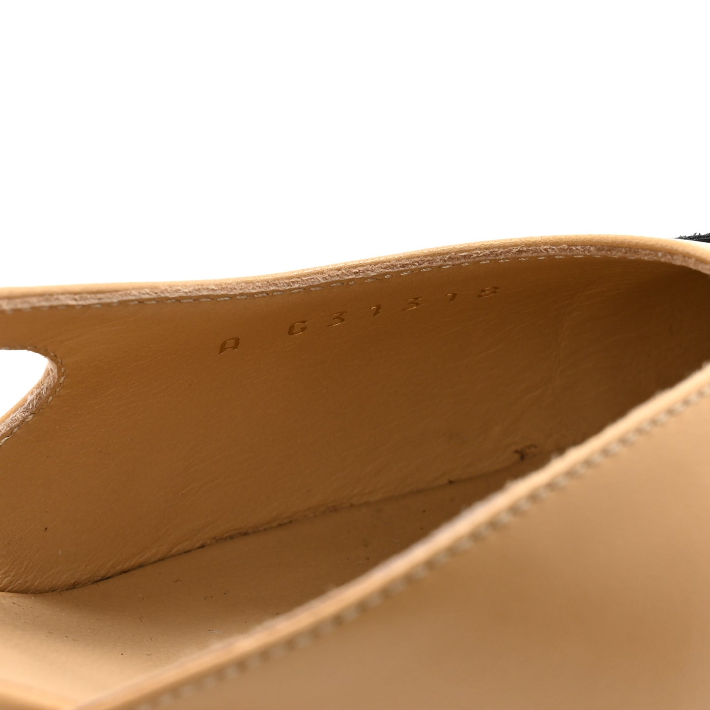 Goatskin Grosgrain Cap Toe CC Slingback Pumps 40.5 Beige Black