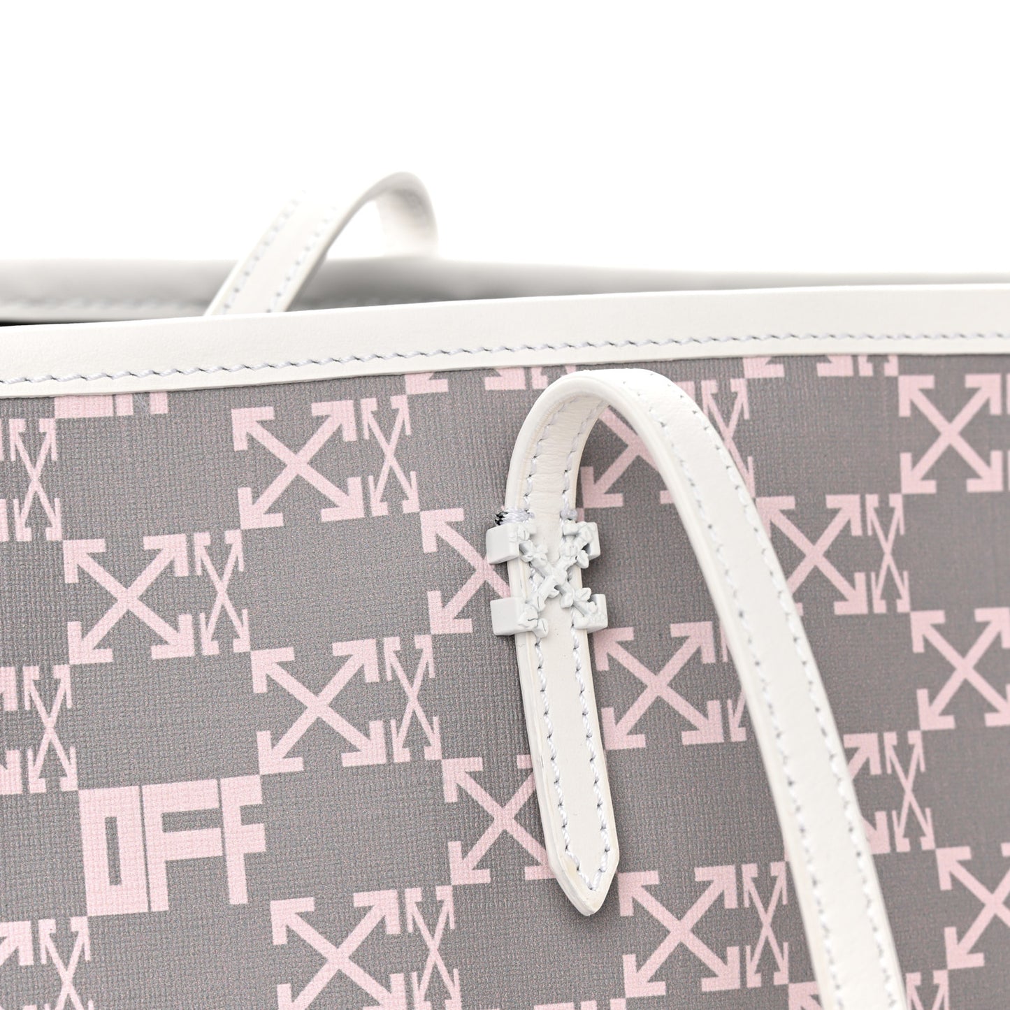 Coated Canvas Arrow Print Day Off Tote Bag White