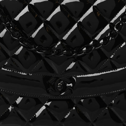 Chanel Patent Quilted Medium Single Flap Bag So Black 7 of 9