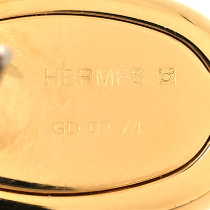 Hermes Metal Enamel Mini Maillon Earrings Orange Passion 4 of 5