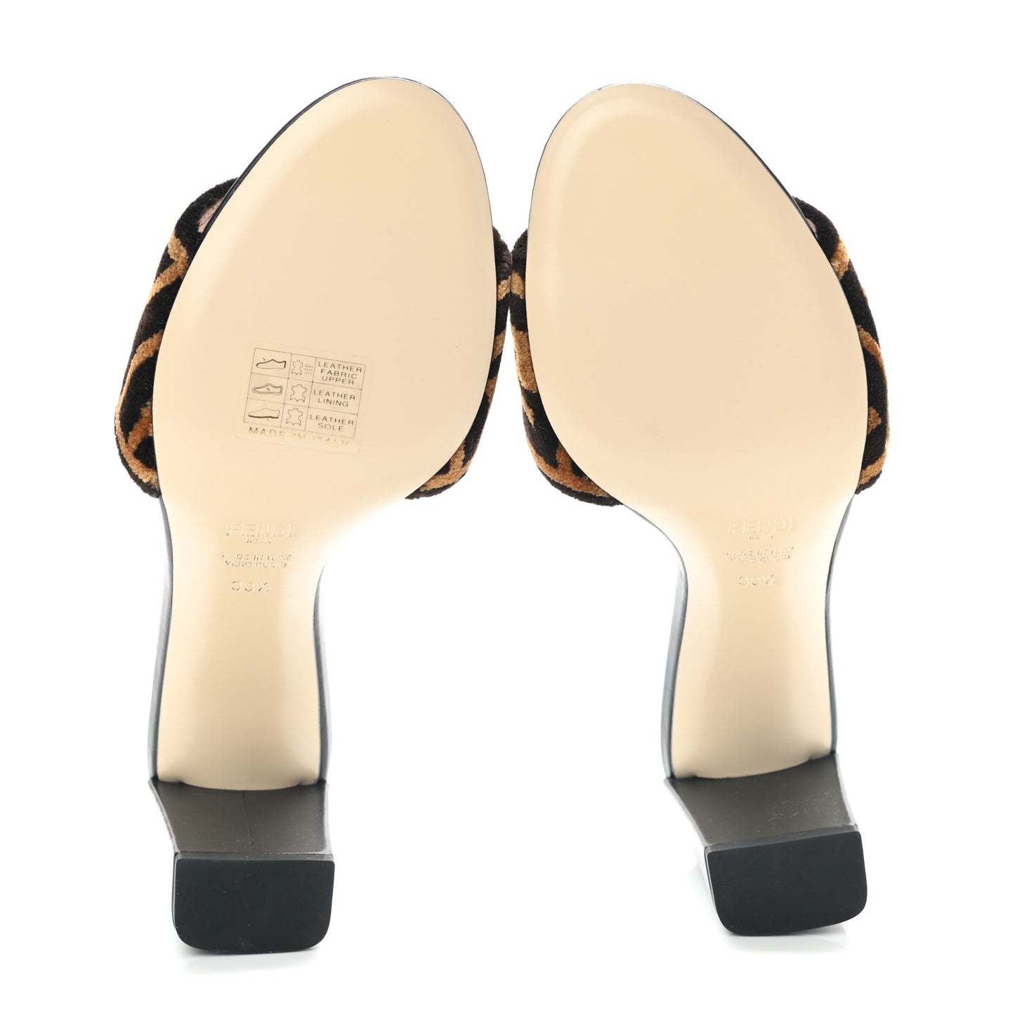 Velvet FF Slide Sandals 38.5 Tobacco