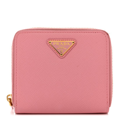Prada Saffiano Triangle Compact Zip Around Walle Petalo 1 of 9