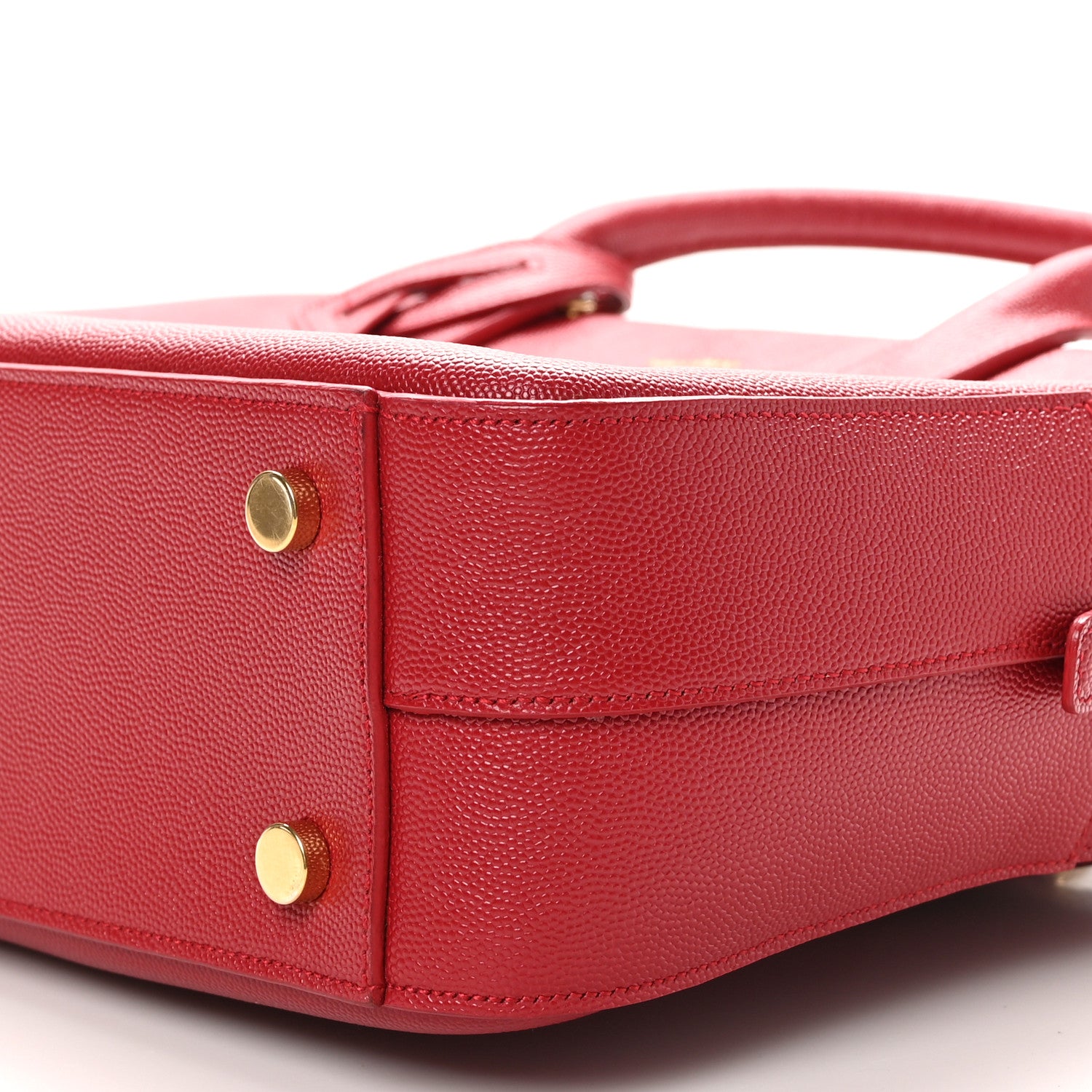 Saint Laurent Grain de Poudre Small Museum Briefcase Red 10 of 10