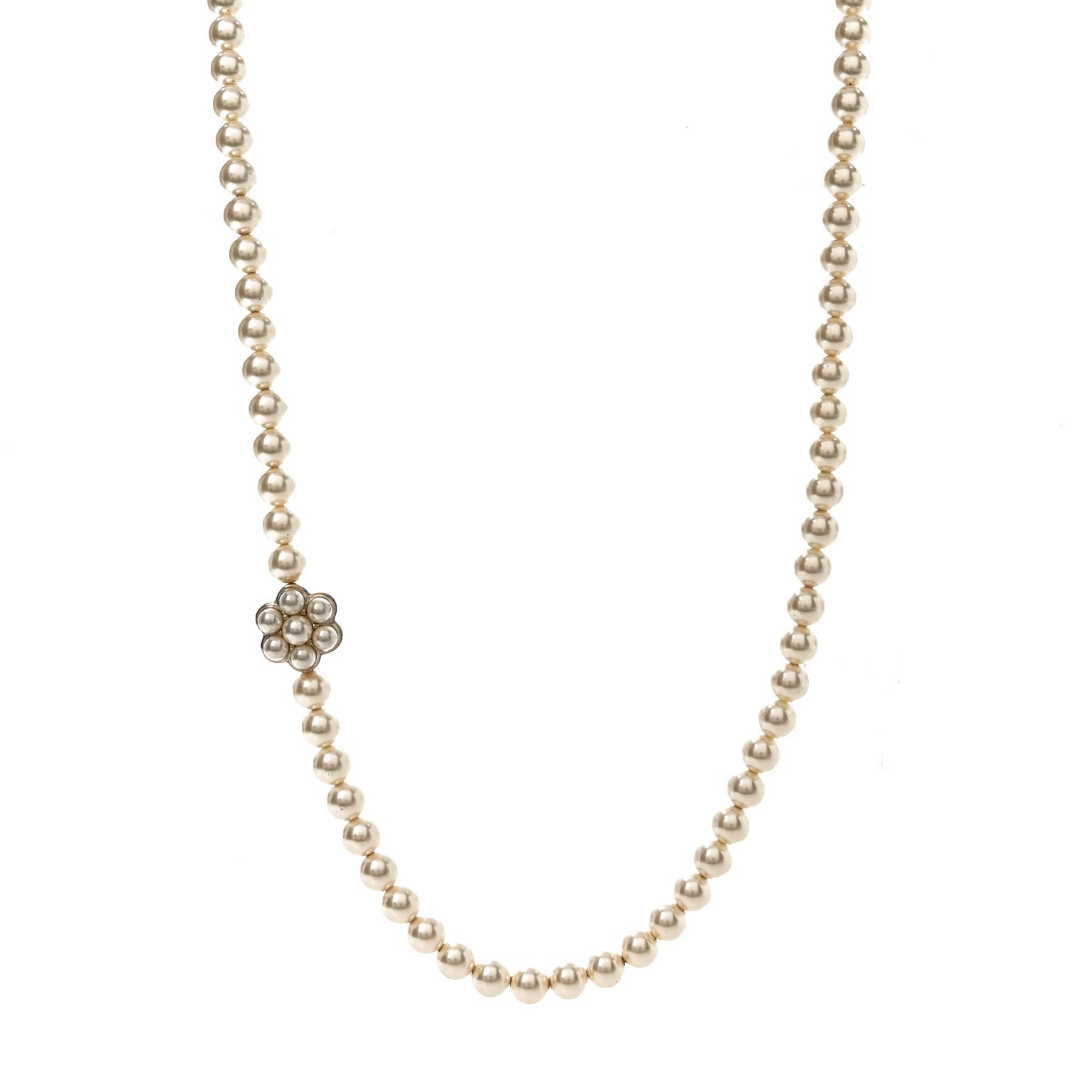 Chanel Pearl CC Camellia Long Necklace Gold 1 of 5