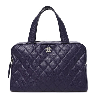Chanel Caviar Quilted Bowler Dark Purple 1 of 11