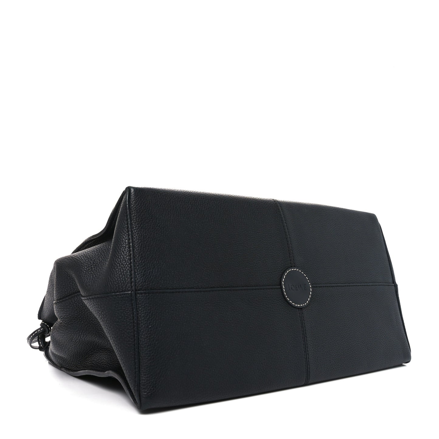 Grained Calfskin Small Cushion Tote Black