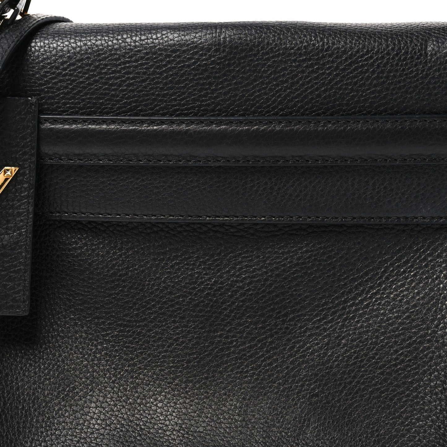 Pebbled Calfskin Medium My Rockstud Frame Bag Black