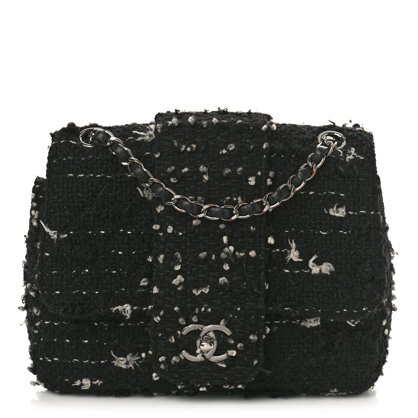 Tweed Elementary Chic Flap Black White