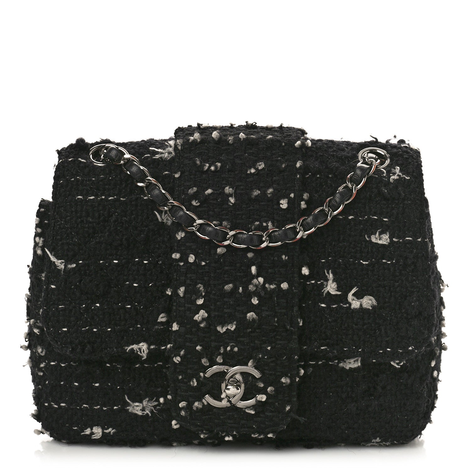 Chanel Tweed Elementary Chic Flap Black White 1 of 9