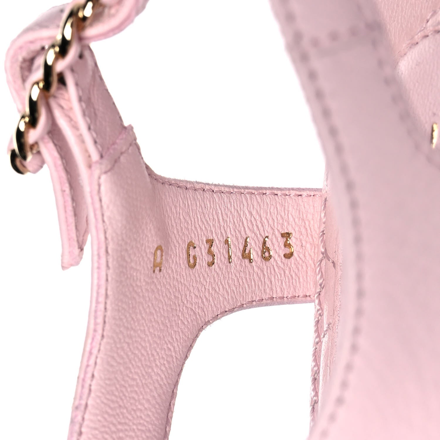 Chanel Lambskin Chain CC Logo Thong Sandals 36 Light Pink 8 of 9
