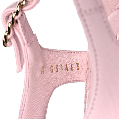 Chanel Lambskin Chain CC Logo Thong Sandals 36 Light Pink 8 of 9
