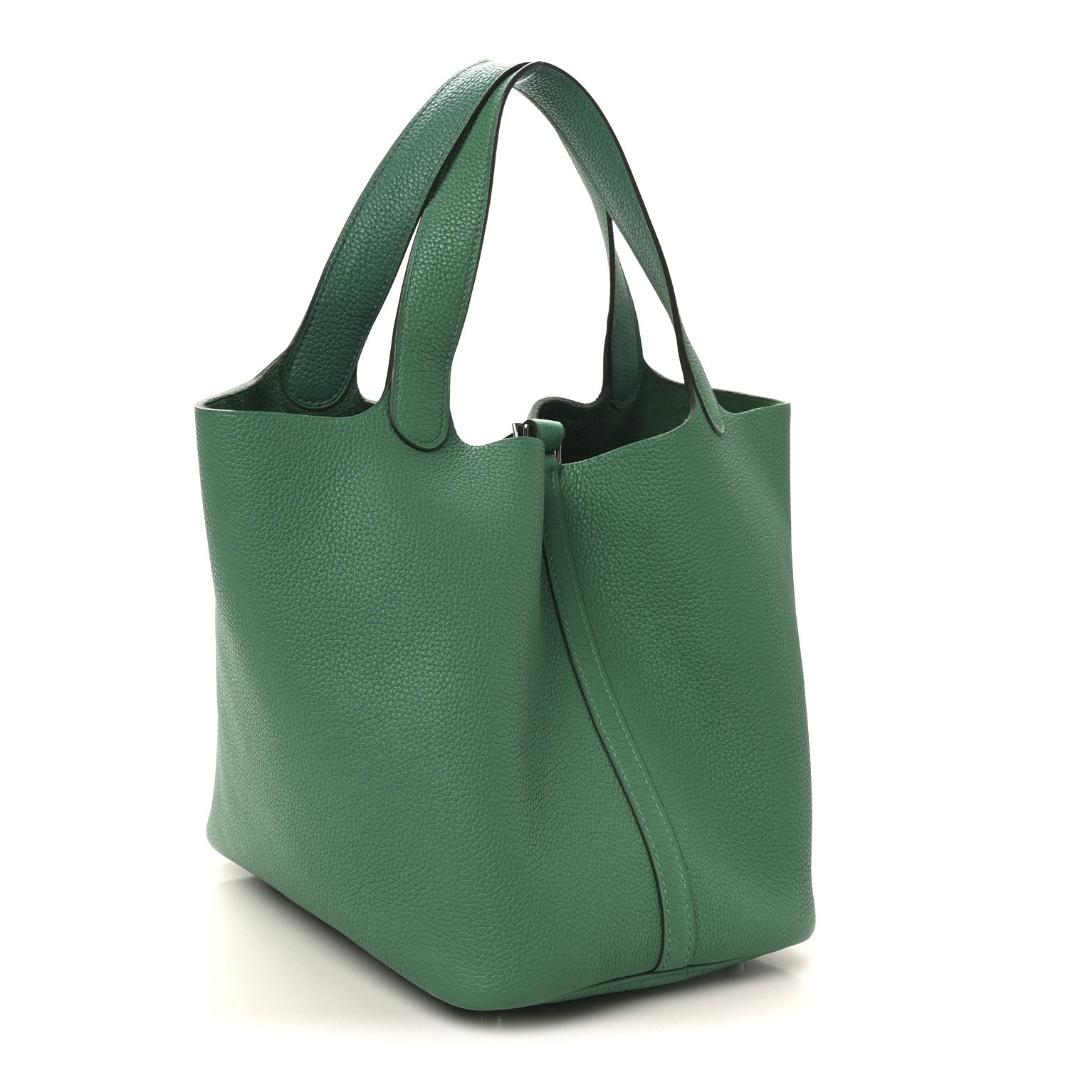Hermes Taurillon Clemence Picotin Lock 22 MM  Vert Jade 3 of 10