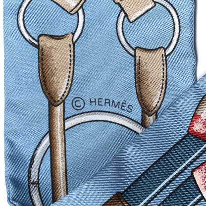 Hermes Silk Jumping Twilly Bleu Glacier Corail 4 of 6