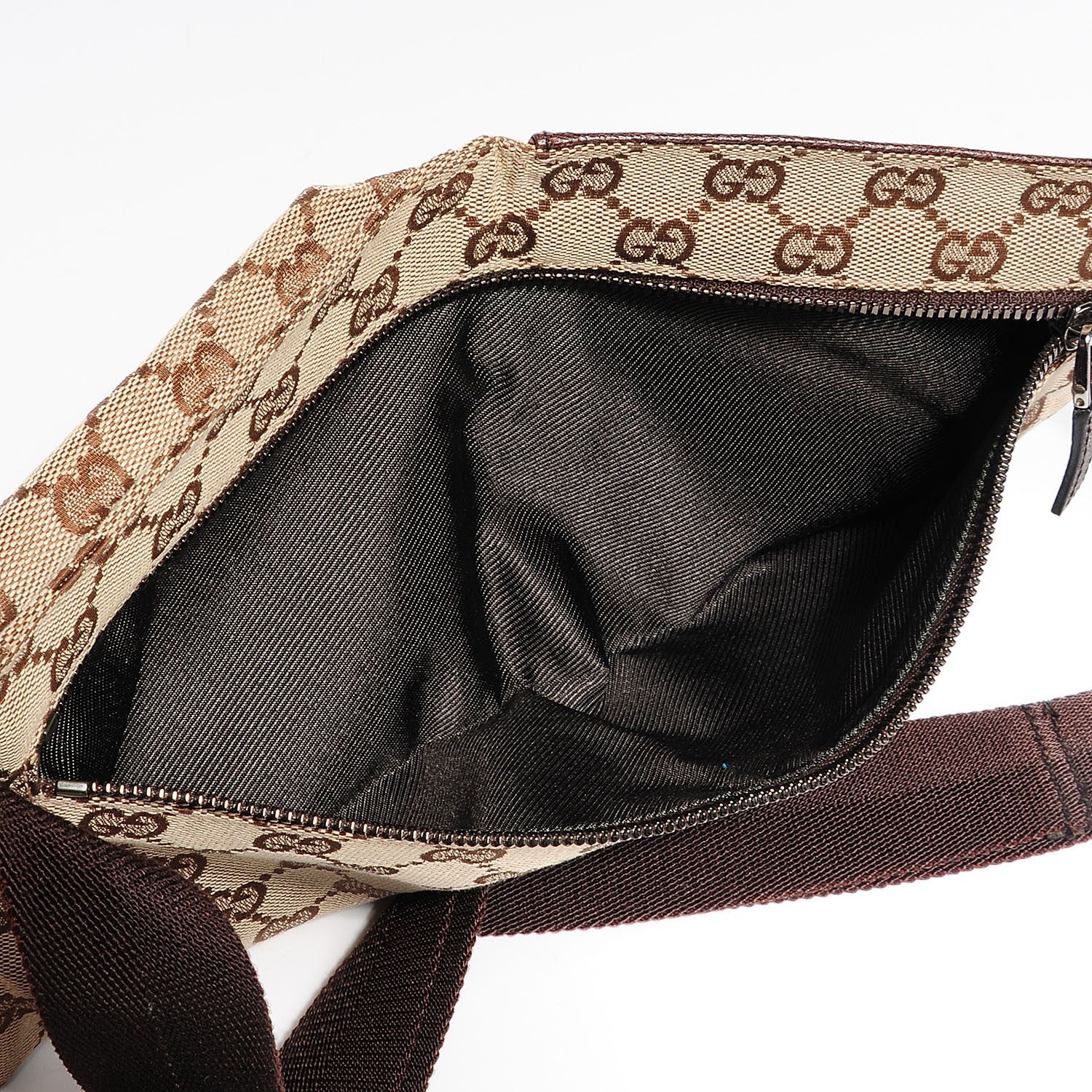 Gucci GG Monogram Double Pocket Belt Bag Dark Brown 5 of 9