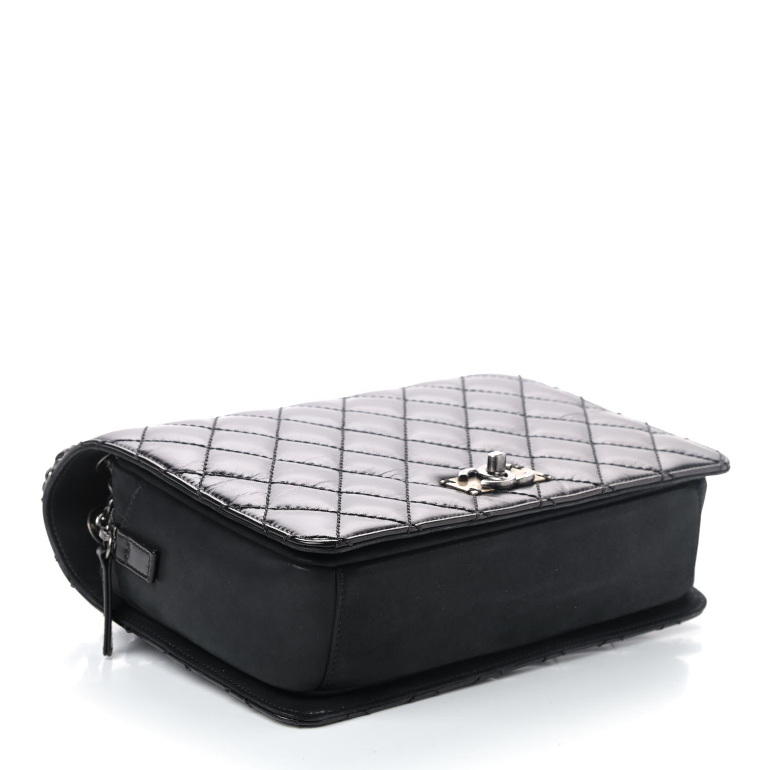 Chanel Glazed Calfskin Quilted Medium Day Trip Flap Black 3 of 4