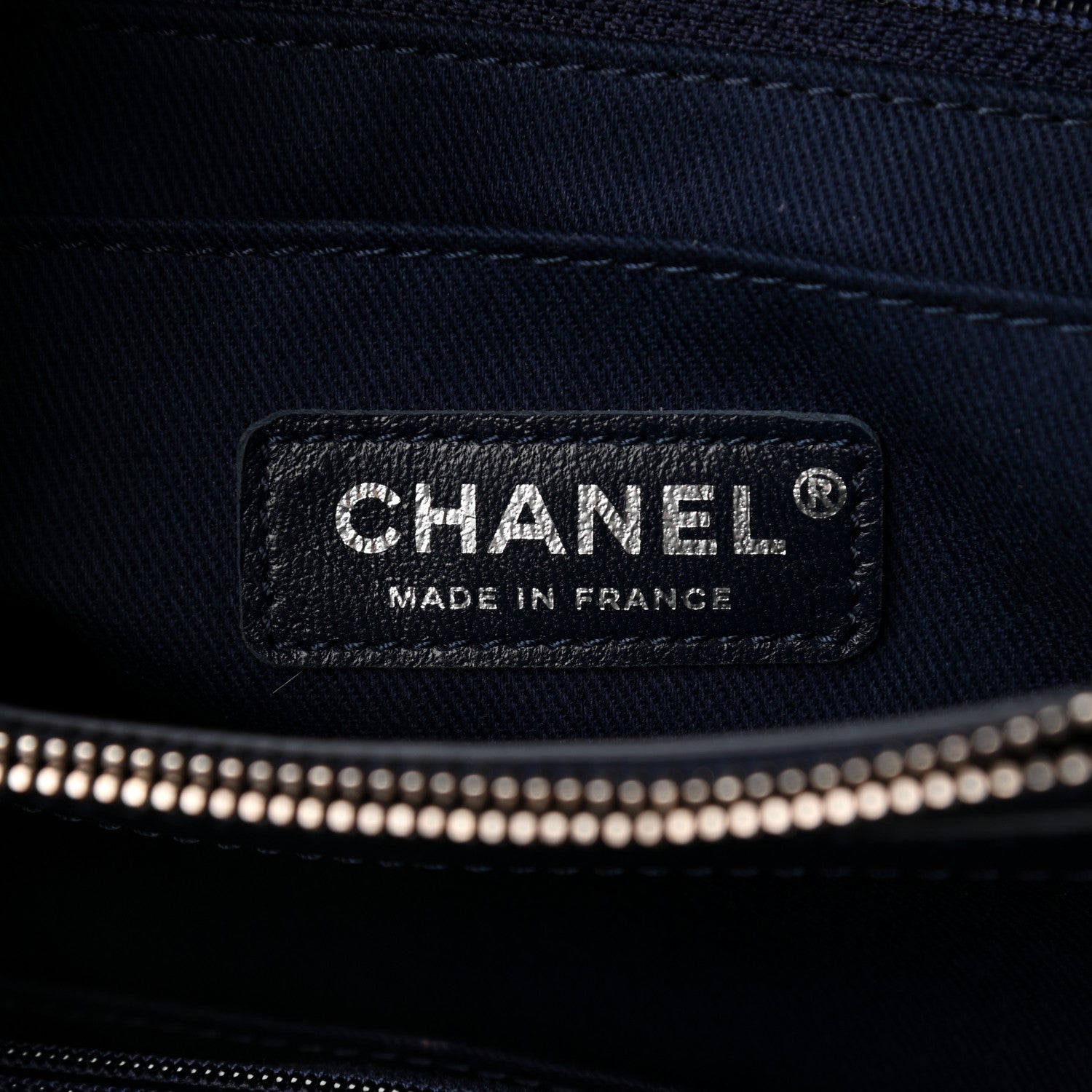 Chanel Grained Calfskin Suede Neo Executive Shopper Tote Navy Blue 7 of 12