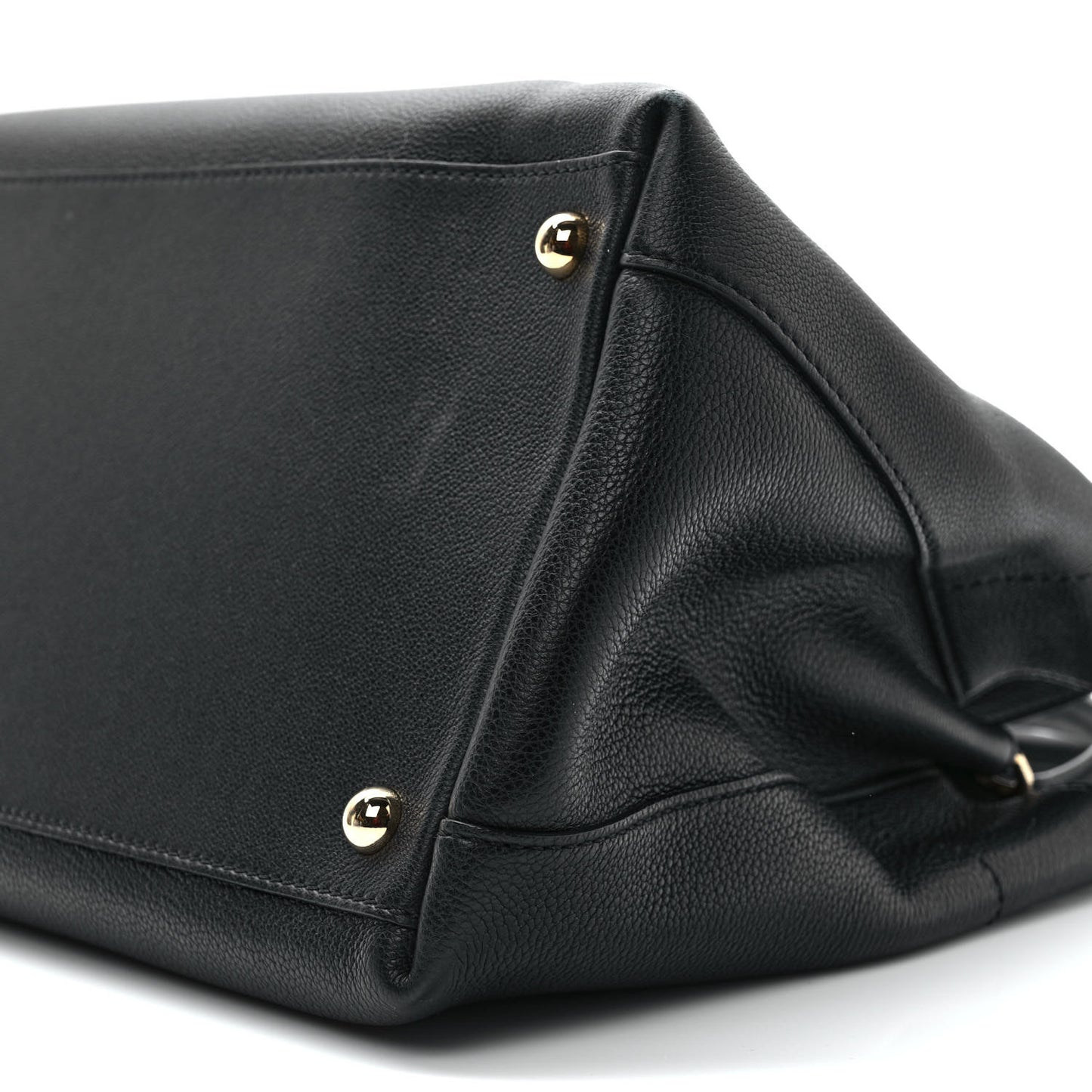 Grainy Calfskin Medium Milton Satchel Black