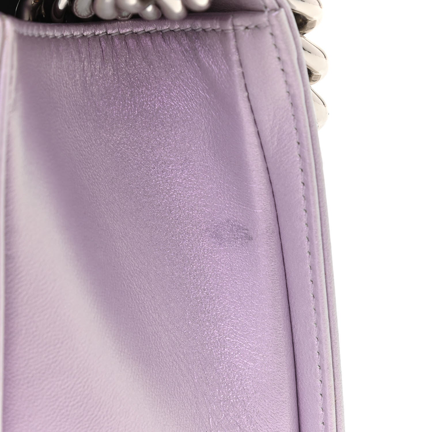 Chanel Iridescent Lambskin Chevron Quilted Medium Boy Flap Purple 10 of 11