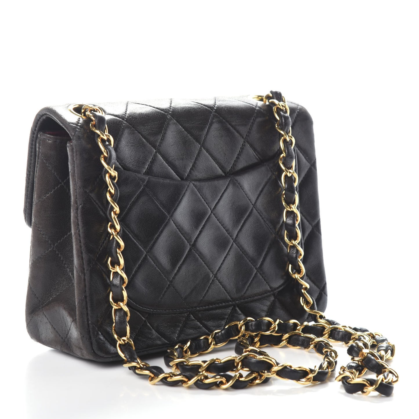 Lambskin Mini Square Flap Brown