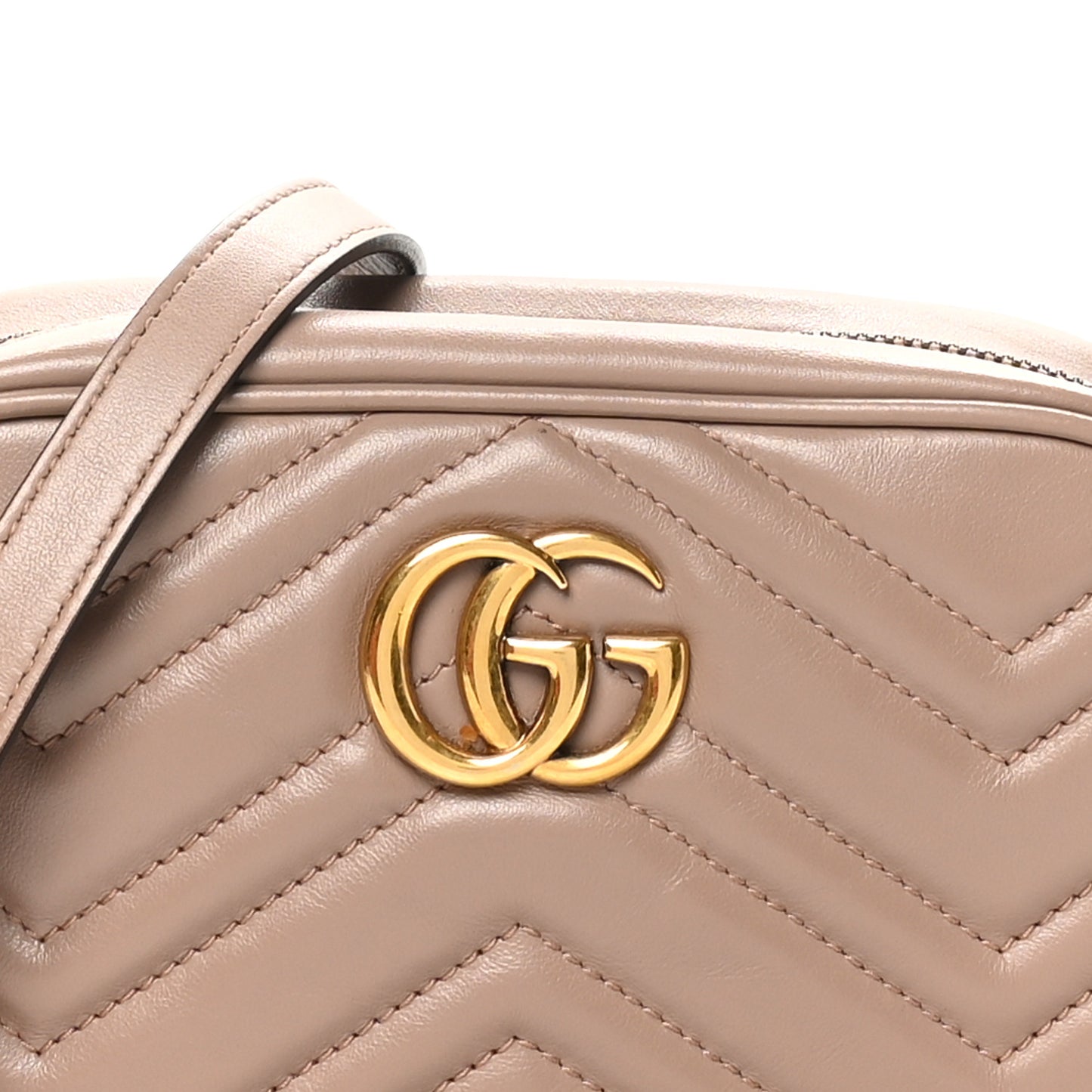 Calfskin Matelasse Mini GG Marmont Chain Shoulder Bag Porcelain Rose