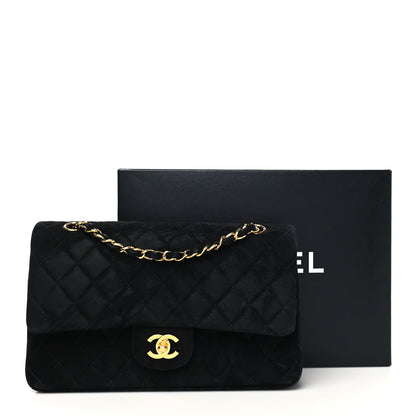 Chanel Velvet Quilted Medium Double Flap Black 13 of 13