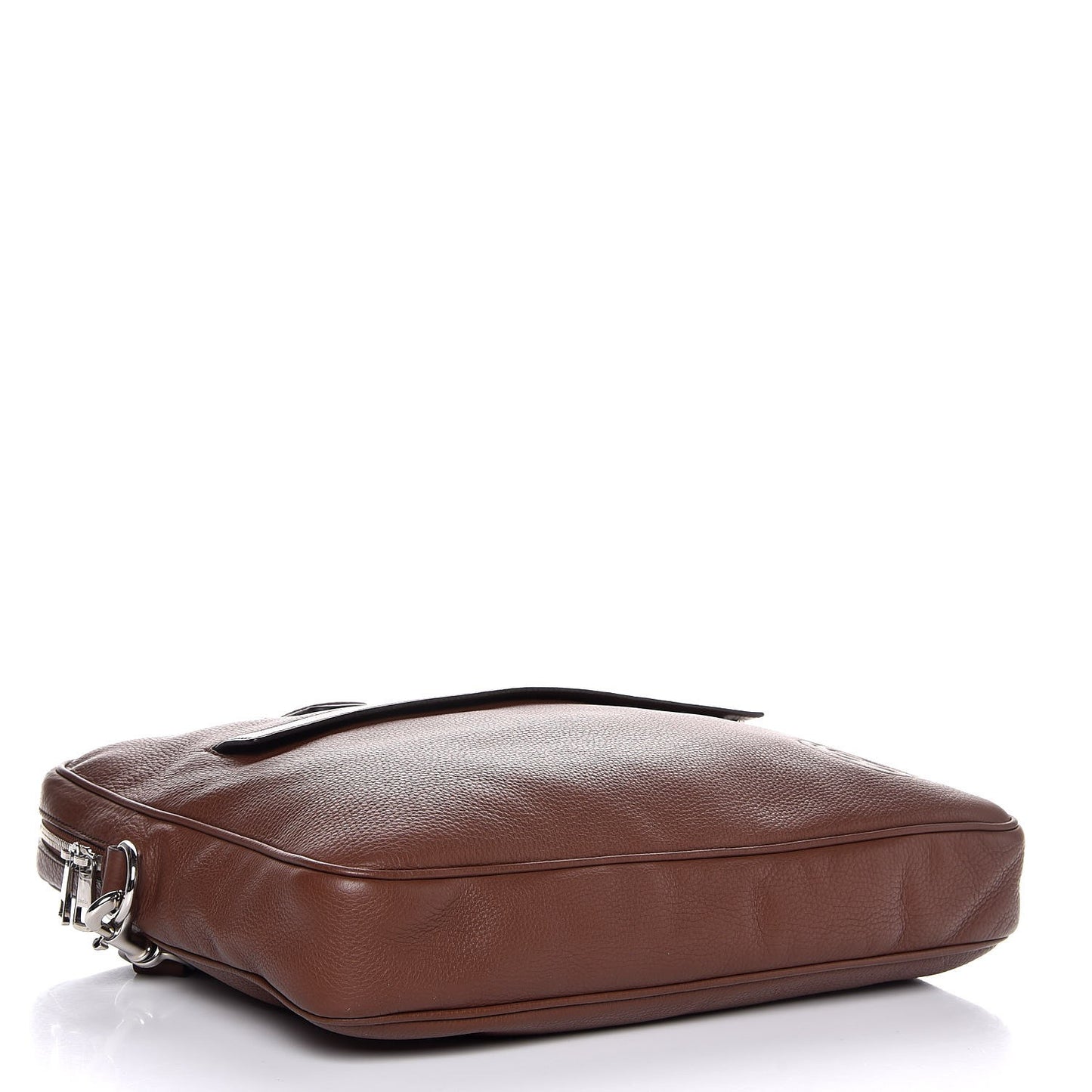 Pebbled Calfskin Large Soho Briefcase Brown
