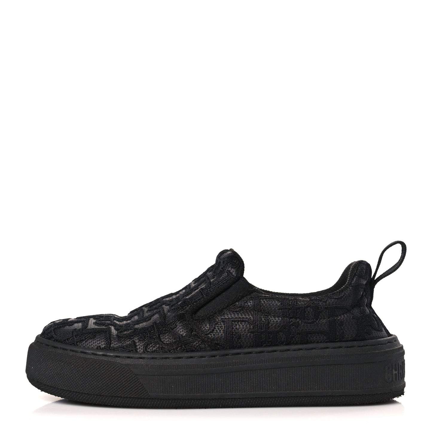 Shiny Technical Fabric Oblique Embroidered Womens Solar Slip On Sneakers 35.5 Black