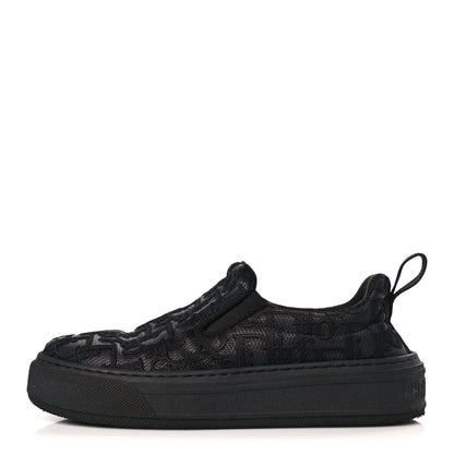 Christian Dior Shiny Technical Fabric Oblique Embroidered Womens Solar Slip On Sneakers 35.5 Black 1 of 7