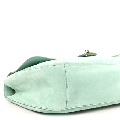 Chanel Suede Calfskin Small Souplissimo Maxi Flap Green 9 of 10