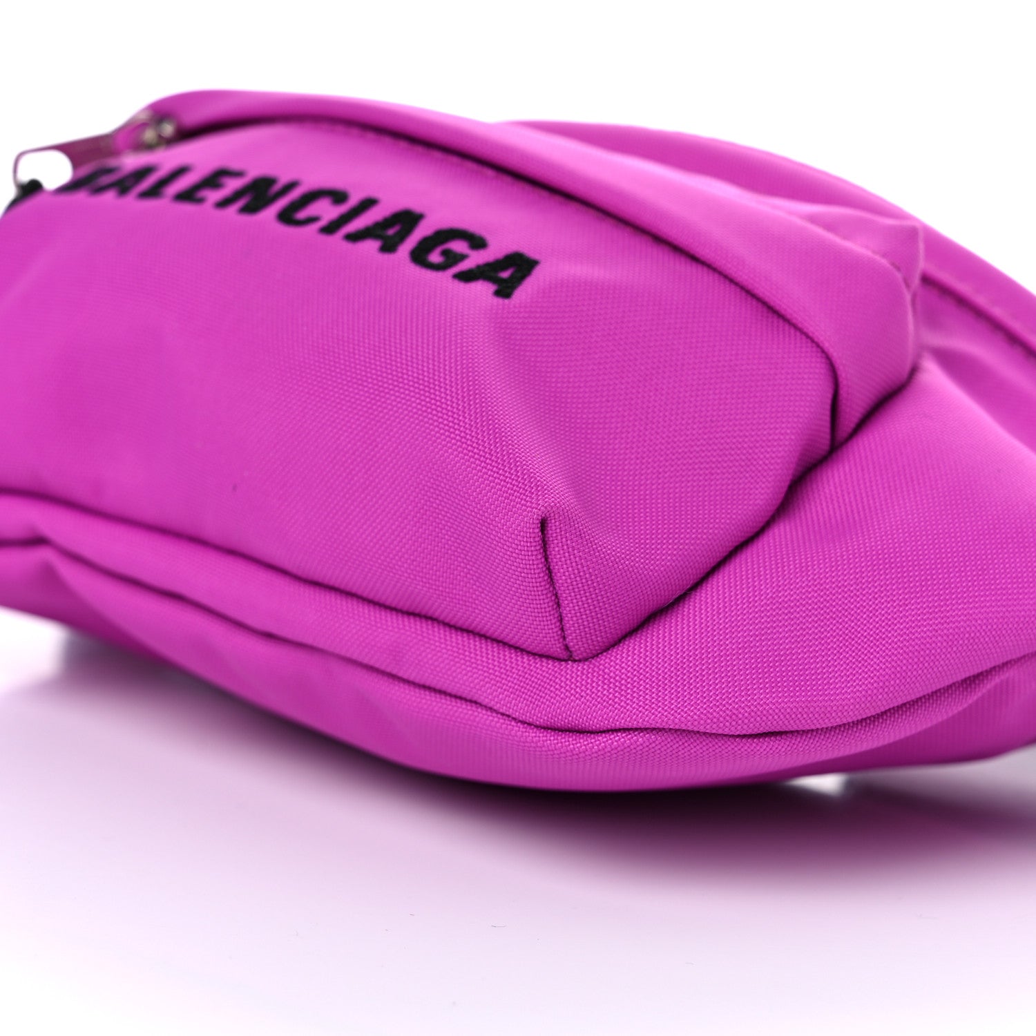 Balenciaga Sport Nylon Logo Embroidered Small Wheel Beltpack Fuchsia Black 8 of 8
