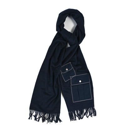 Hermes Cashmere Aviateur Muffler Marine 1 of 3