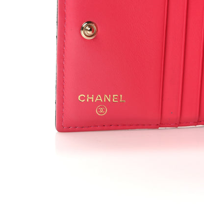Chanel Caviar Metal Perforated Quilted Compact Bifold Wallet Black 6 of 7