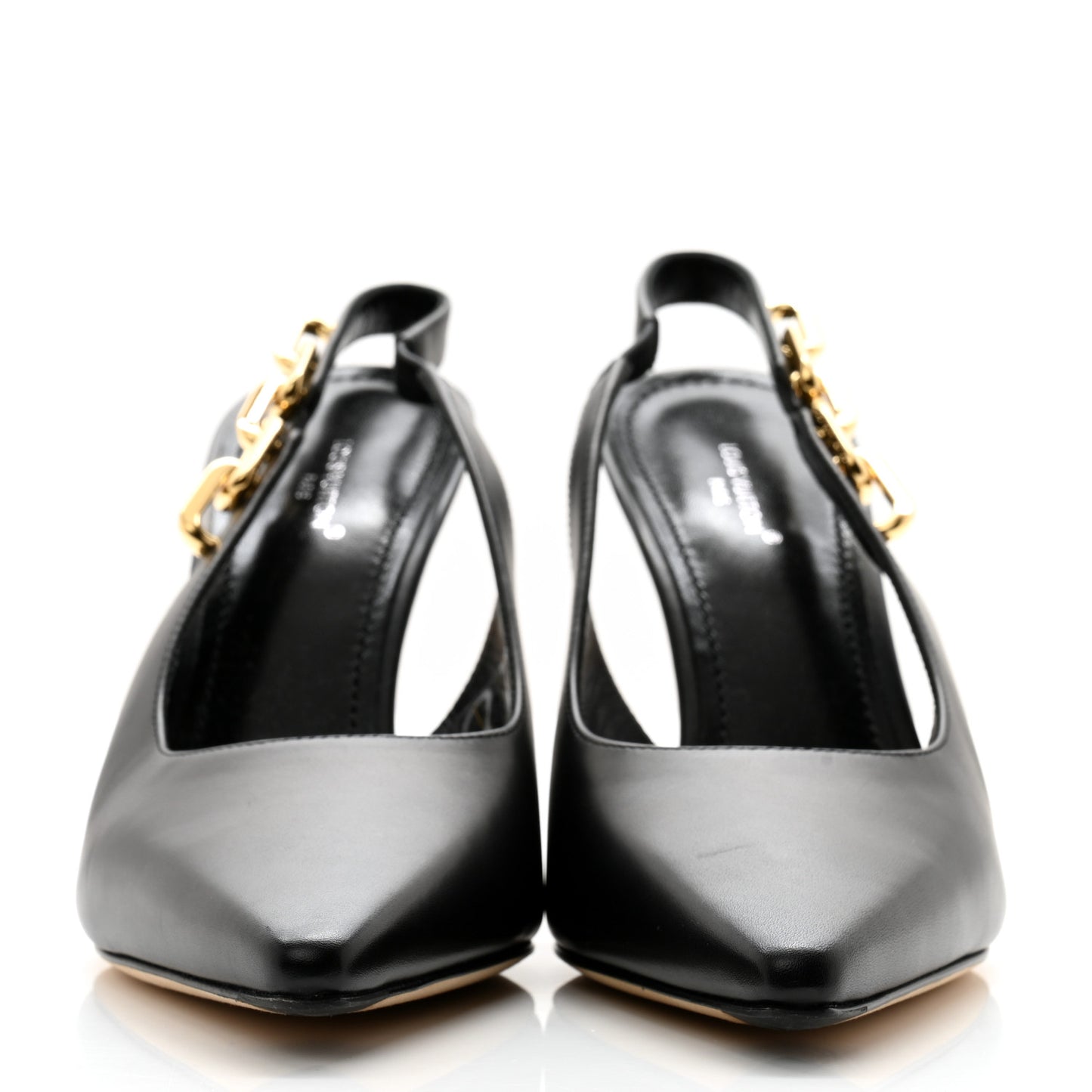 Calfskin Sparkle Slingback Pumps 39 Black