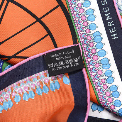 Hermes Silk Coupe De Gala Pocket Square Black Orange Multicolor 6 of 6